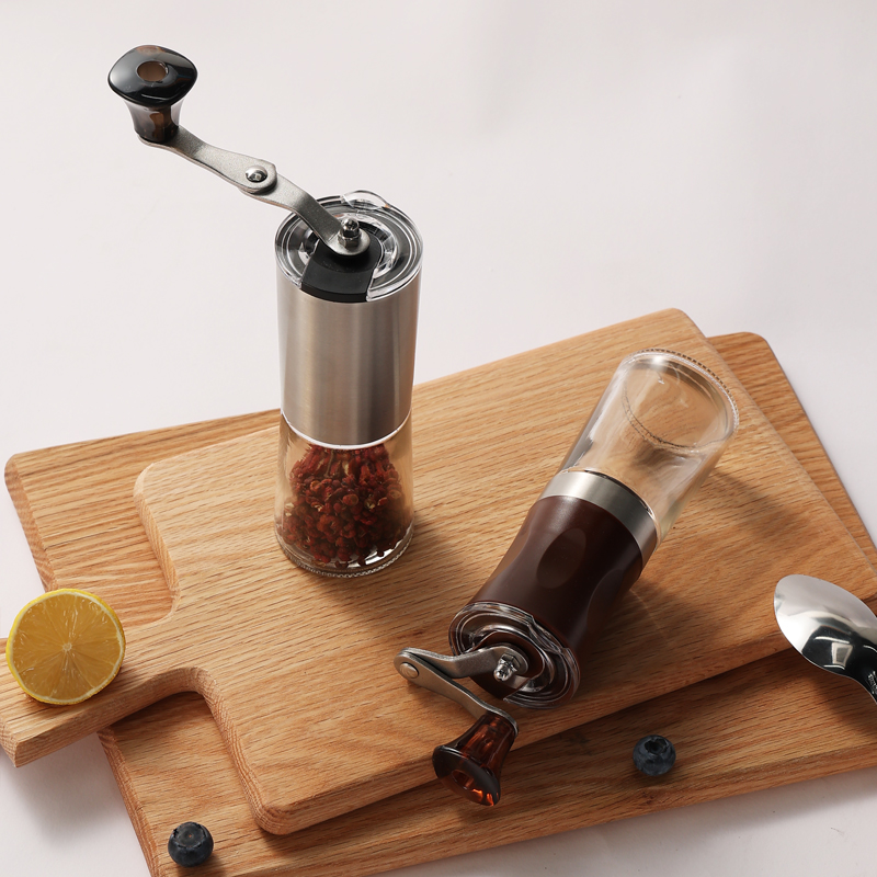 glass spice hand grinder